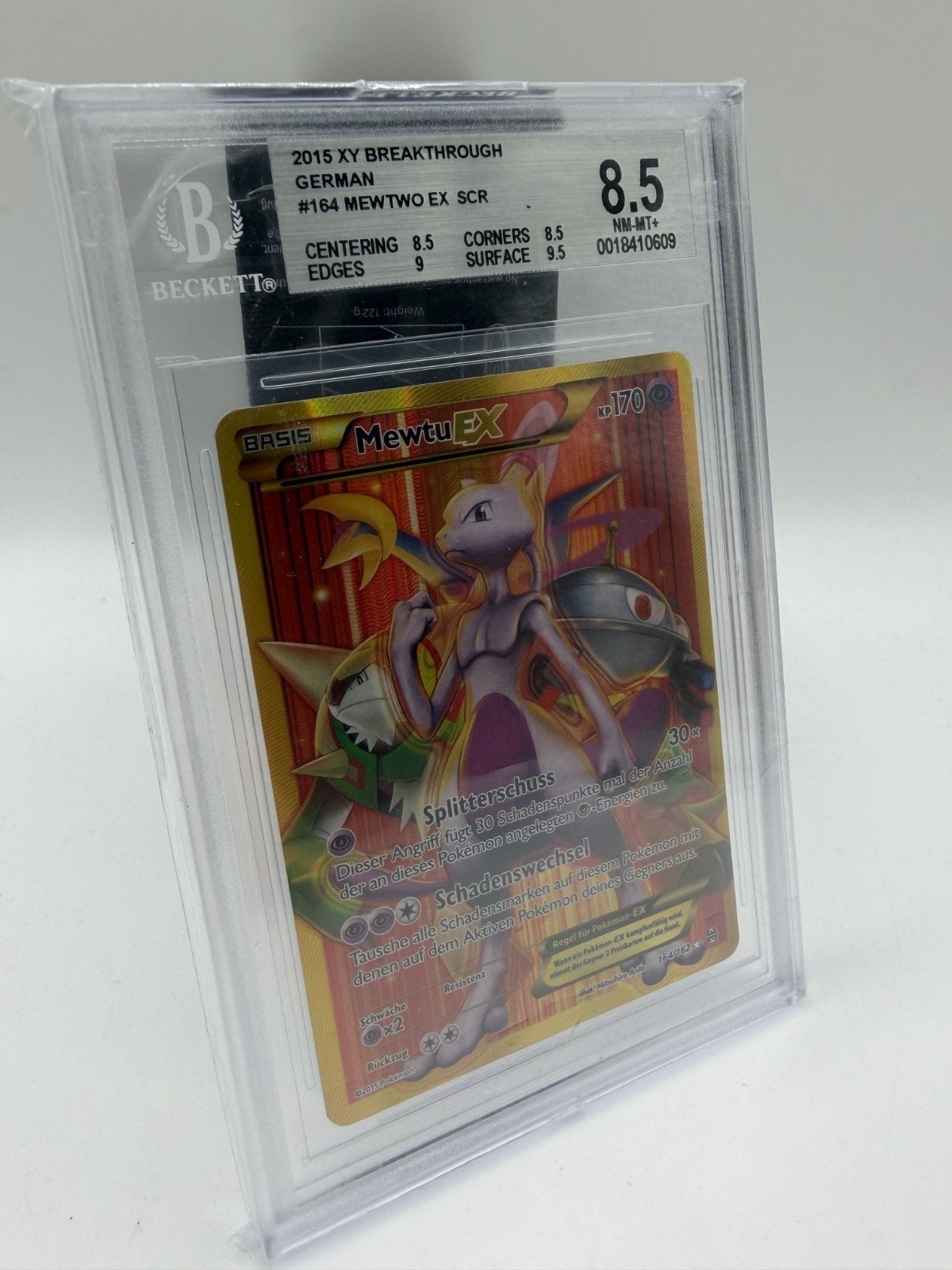 Pokemon Mewtu EX BKT 164 BREAKthrough / Deutsch / SLAB Grade BECKETT 8,5 NM-MT! – Foto 2
